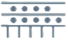 Blue icon of a staircase on a white background